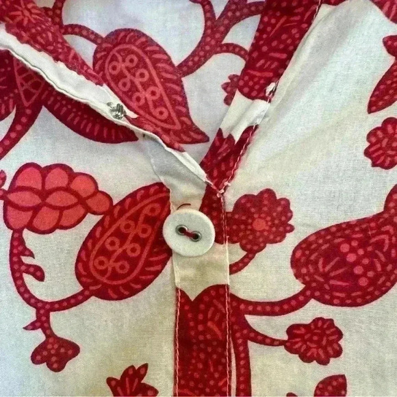 🌈 6/$60 Limelight Tunic Pants Set Cream Magenta Pink Pockets Button Down Large - Picture 3 of 13